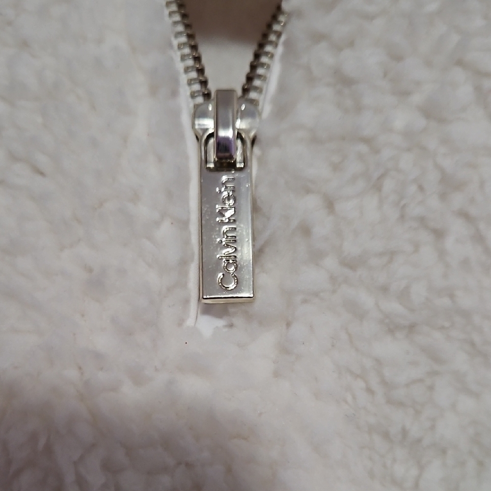 Calvin Klein Cream Fleece Zip-Up - Picture 7 of 8